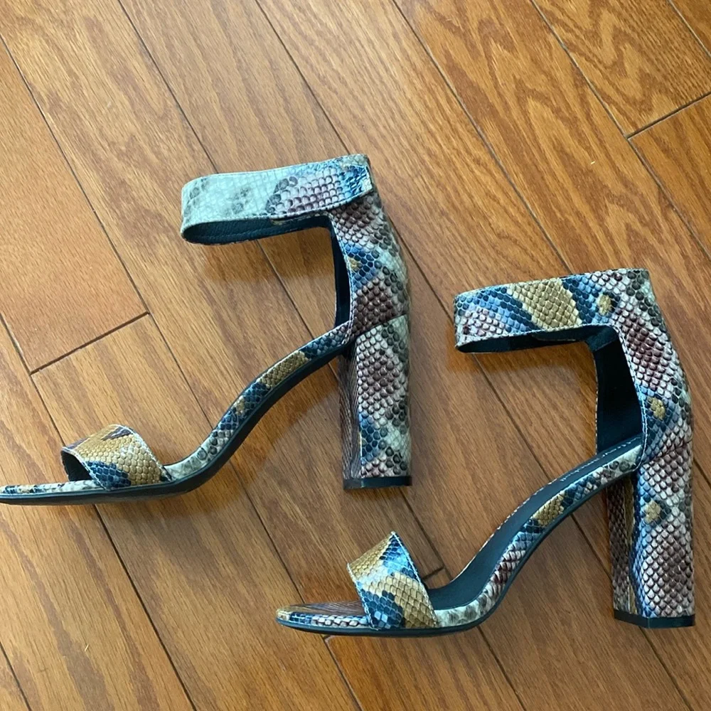 Jeffrey Campbell Lindsay Snake Print Heeled Sandal Size 8.5